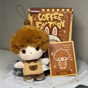 Pop Mart Pop Bean Coffee Factory Brown Plush Keychain Dimoo Taster